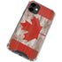 Canadian Flag Dark Wood iPhone 12 Clear Case